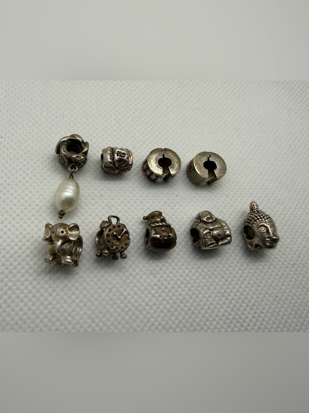 Pandora Sterling Silver Charm Set 9 Piece Collection Some of them are Retired